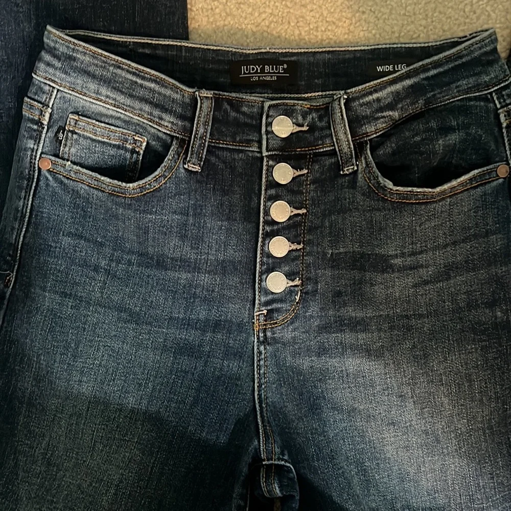 Judy Blue Dark Blue Wide Leg Jeans NWOT - Picture 2 of 5